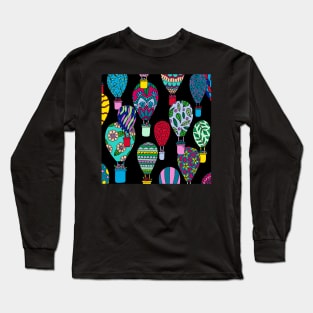 Hot Air Balloons Black Palette Long Sleeve T-Shirt